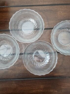Vintage Arcoroc France Clearbrook Swirl Bowls, 6.25" Cereal Bowls ~ Set Of 4